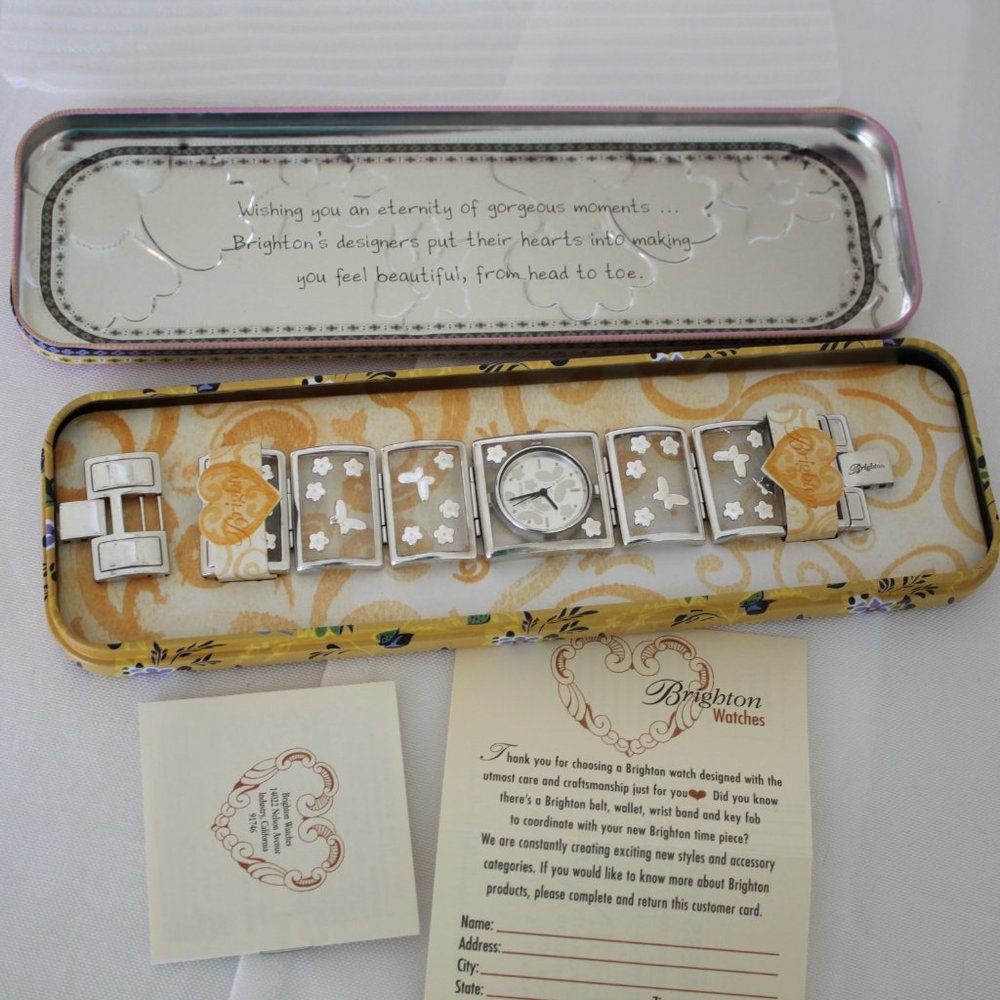 Brighton Silver Butterfly Watch with Case